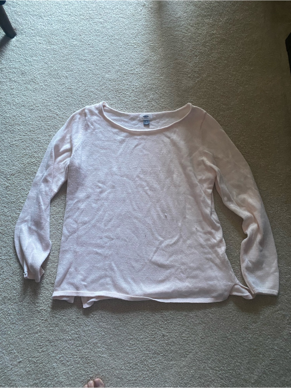 Old Navy Pale Pink Long Sleeve Crewneck Sweater